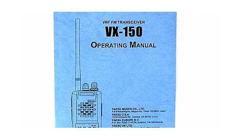 yaesu vx 170 manual