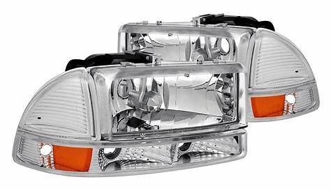 Lumen® - Dodge Dakota 2002 Chrome Euro Headlights with Bumper Lights