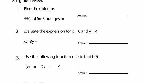 printable 8th grade math worksheets