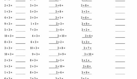 addition drill worksheets