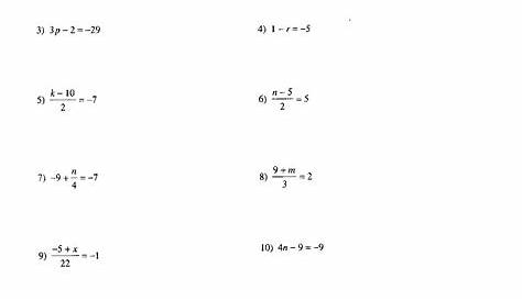 simple math equations worksheet