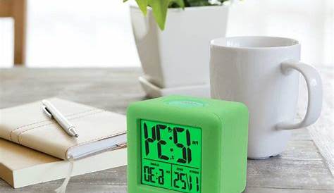 Equity Cube LCD Alarm Clock, Green