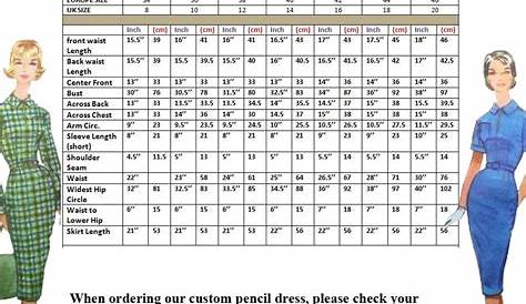 women's skirt sizes chart
