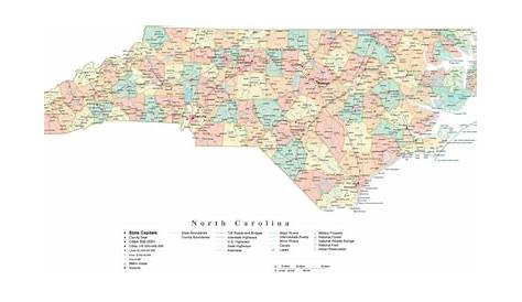 State Map of North Carolina in Adobe Illustrator vector format