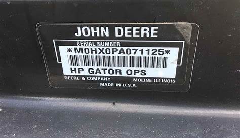 john deere gator serial number chart