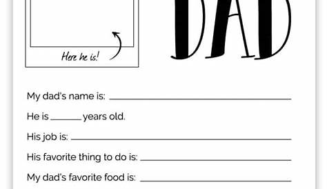 All About My Dad Printable Pdf - Get Your Hands on Amazing Free Printables!
