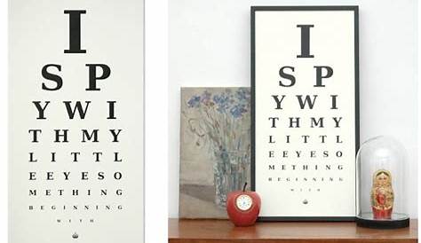 I Spy Eye Chart | Eye chart, Diy wall art, Prints