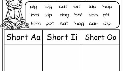 Short Vowel Sounds Worksheets For Grade 2 - worksSheet list