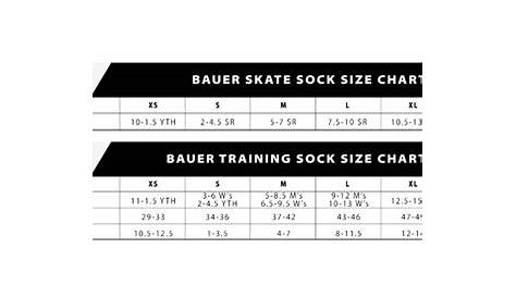 hockey skate size chart bauer