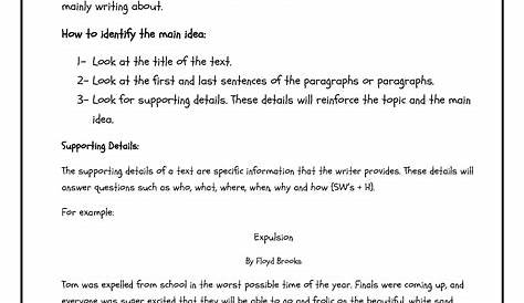 10 Stunning Main Idea And Supporting Details Worksheet 2023
