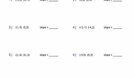 slope from 2 points worksheets