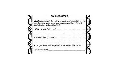 Restating Questions in Answers (Answering in Complete Sentences) | This