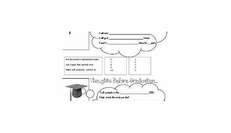 Graduation Worksheet - "Thoughts on Graduation" by Ms Ardyn's Classroom