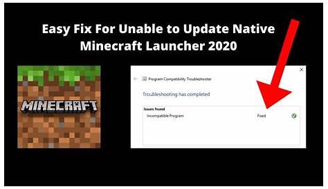 unable to update native launcher minecraft
