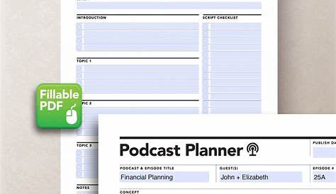 podcast planning worksheets free