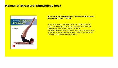 manual of structural kinesiology