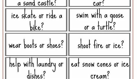24 fun WOULD YOU RATHER questions for kids! School Activities