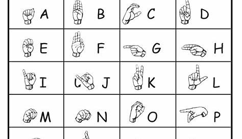 sign language worksheets