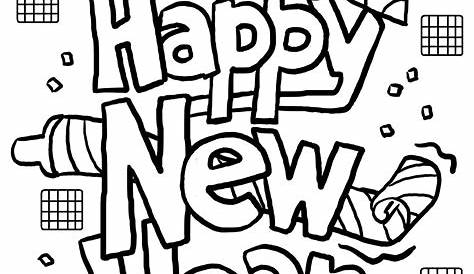 happy new year printable coloring pages