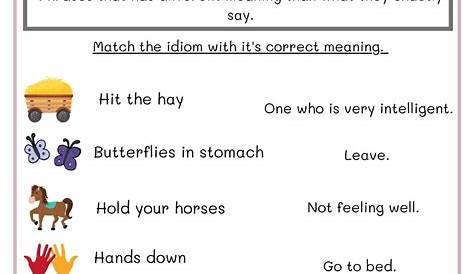 grade 2 idioms worksheet