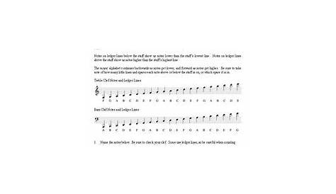 treble clef ledger lines worksheets