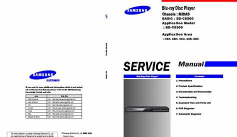 SAMSUNG BD-C5500 CHASSIS MIDAS Service Manual download, schematics