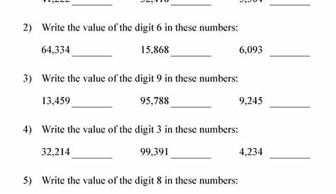 math place value worksheet