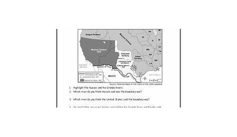 mexican american war worksheet
