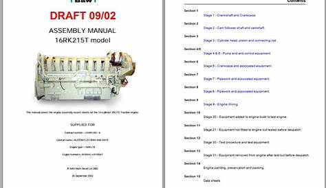 MAN B&W Diesel Engine 16RK215T Assembly Manual