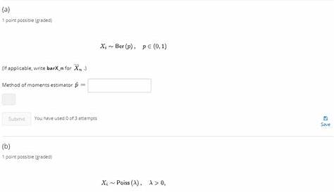Solved 3. Method of moments estimators A Bookmark this page | Chegg.com
