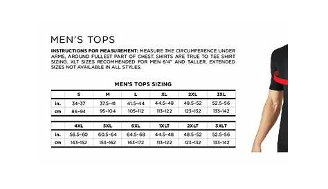 compression shirt size guide