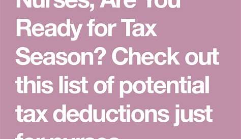List of potential tax deductions for nurses | Tax deductions, Tax deductions list, Deduction