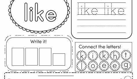 to sight word worksheet