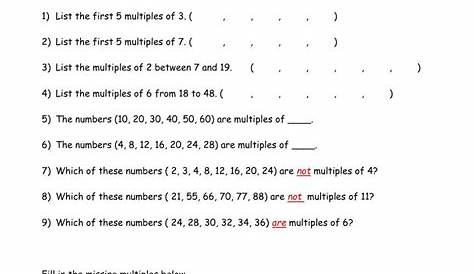 Factors and multiples online worksheet for Grade 4. You can do the