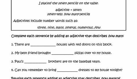 grade 2 food adjectives worksheet
