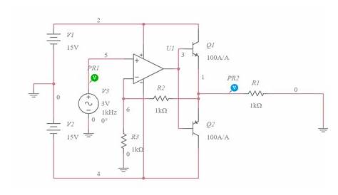 Class AB Amplifier with Op-Amp - Multisim Live