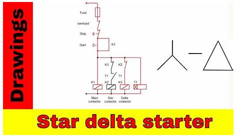star delta starter control circuit diagram schematic