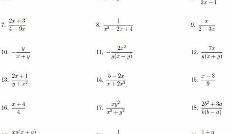 simplifying algebraic fractions worksheet
