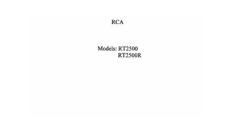 rca rt2500 receiver owner's manual