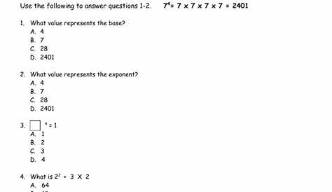 math 8 grade worksheet 1.6