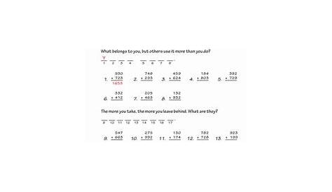 Math Riddles: Addition #2 | Worksheet | Education.com | Math riddles