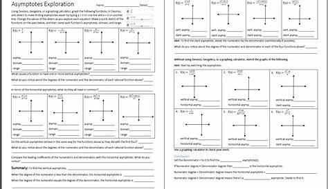 finding asymptotes worksheet