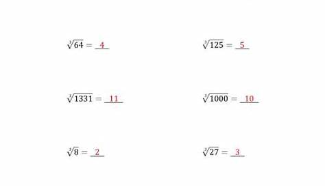 Cube Roots 1 to 12 (A)