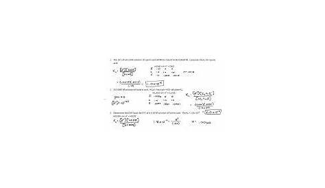ka and kb calculations worksheets