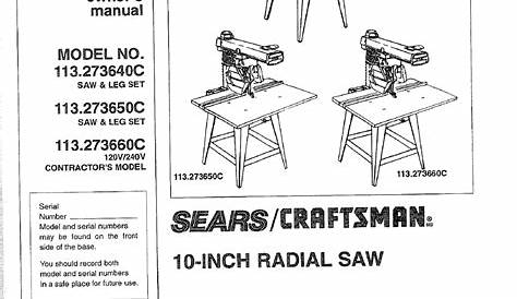 SEARS 113.273640C OWNER'S MANUAL Pdf Download | ManualsLib