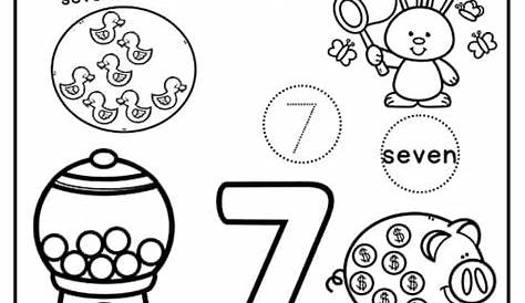 number 7 tracing and colouring worksheet for kindergarten numbers preschool tracing worksheets