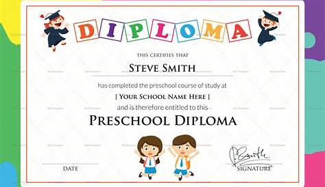 Fresh Pre K Diploma Certificate Editable Templates – Thevanitydiaries