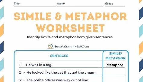 simile and metaphor worksheets