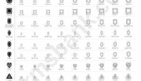 Diamond Size Chart printable pdf download