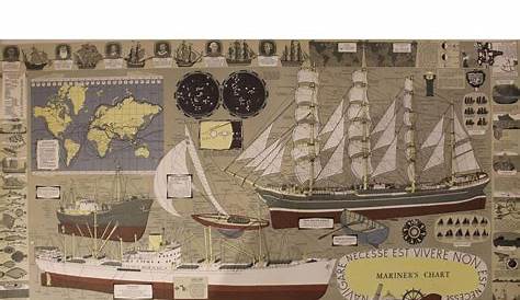 Mariner's Chart Poster For Sale at 1stDibs | mariner's chart